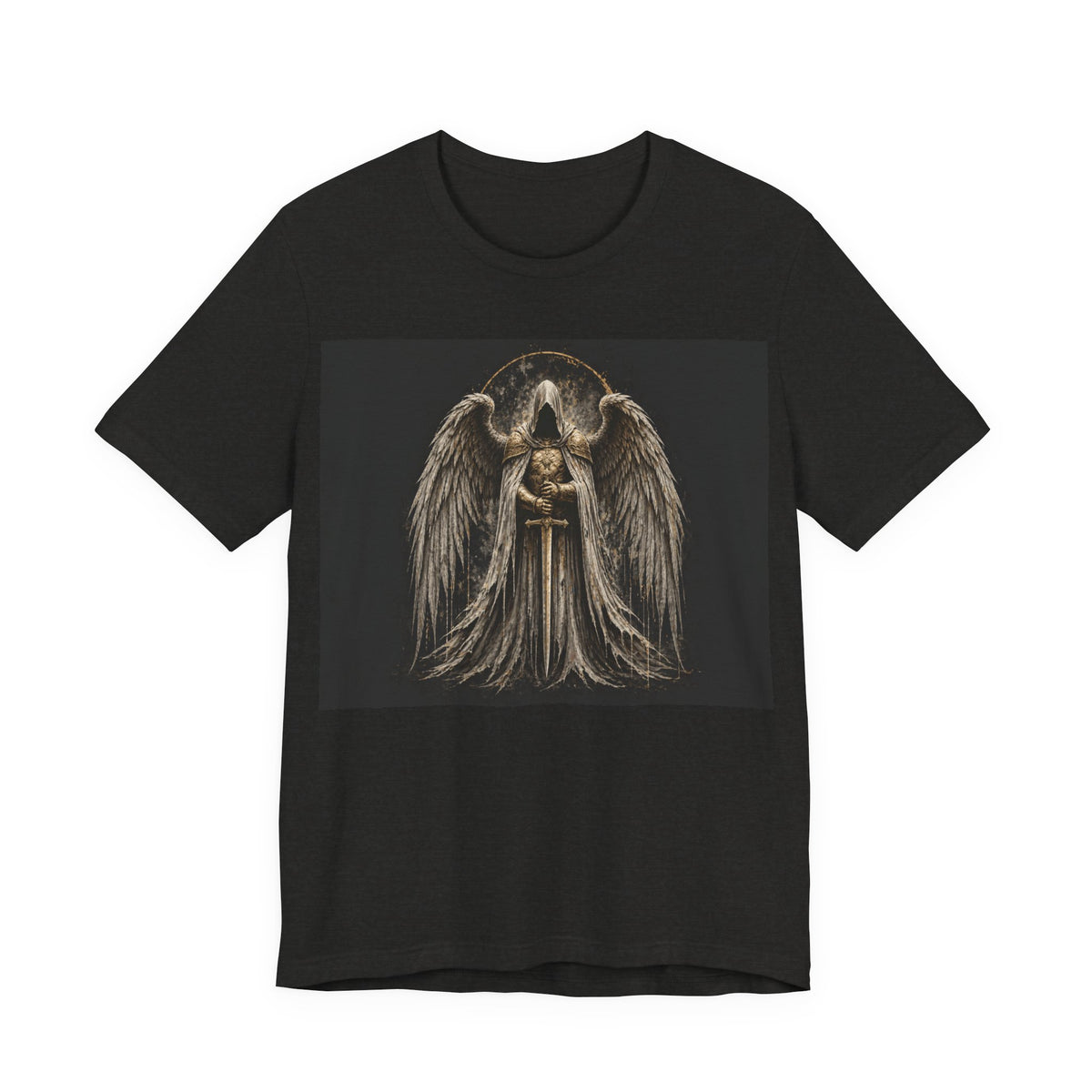Guardian Angel Graphic Tee — Gothic Angel Wings T-Shirt