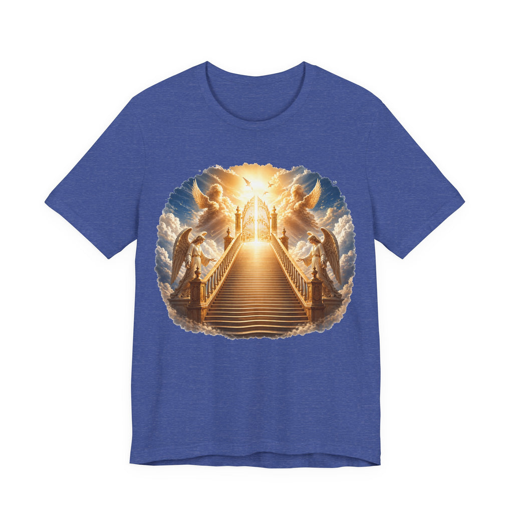 Heavenly Golden Stairway T‑Shirt — Angelic Gates Spiritual Tee