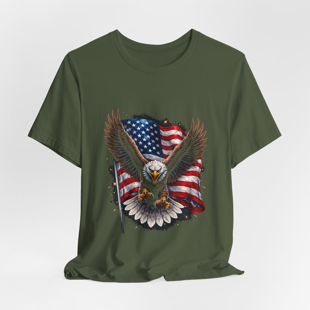 Patriotic Bald Eagle T-Shirt – American Flag Graphic Tee