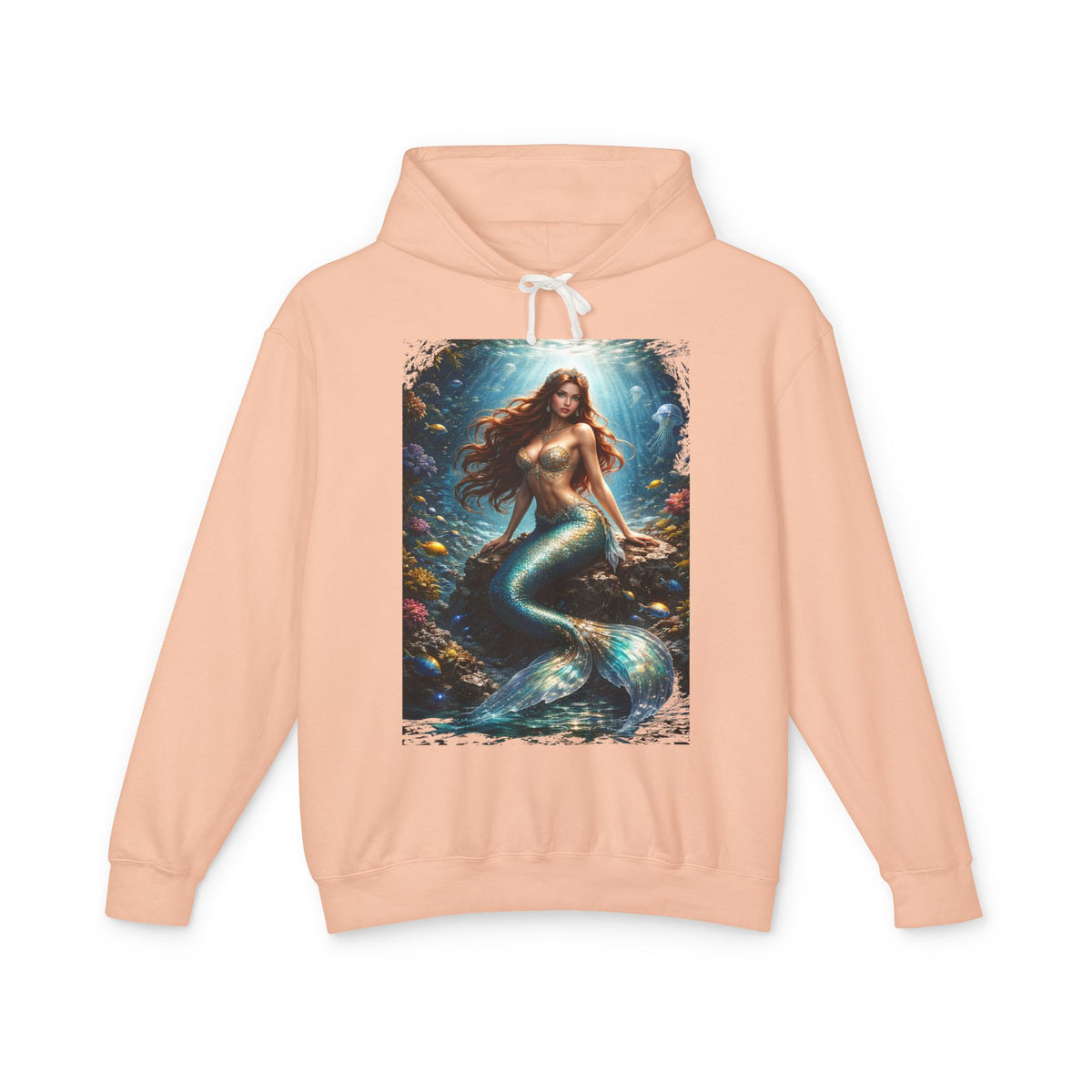 Mermaid Art Hooded Sweatshirt — Mystical Ocean Fantasy Hoodie