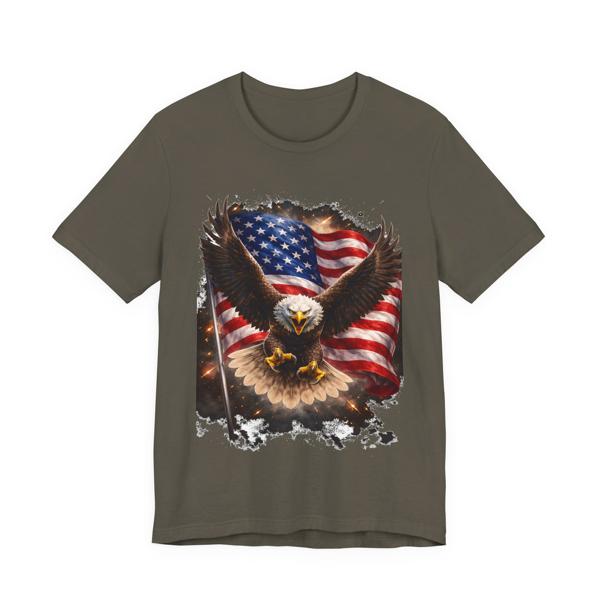 American Eagle Flag T-Shirt — Patriotic Bald Eagle Graphic Tee