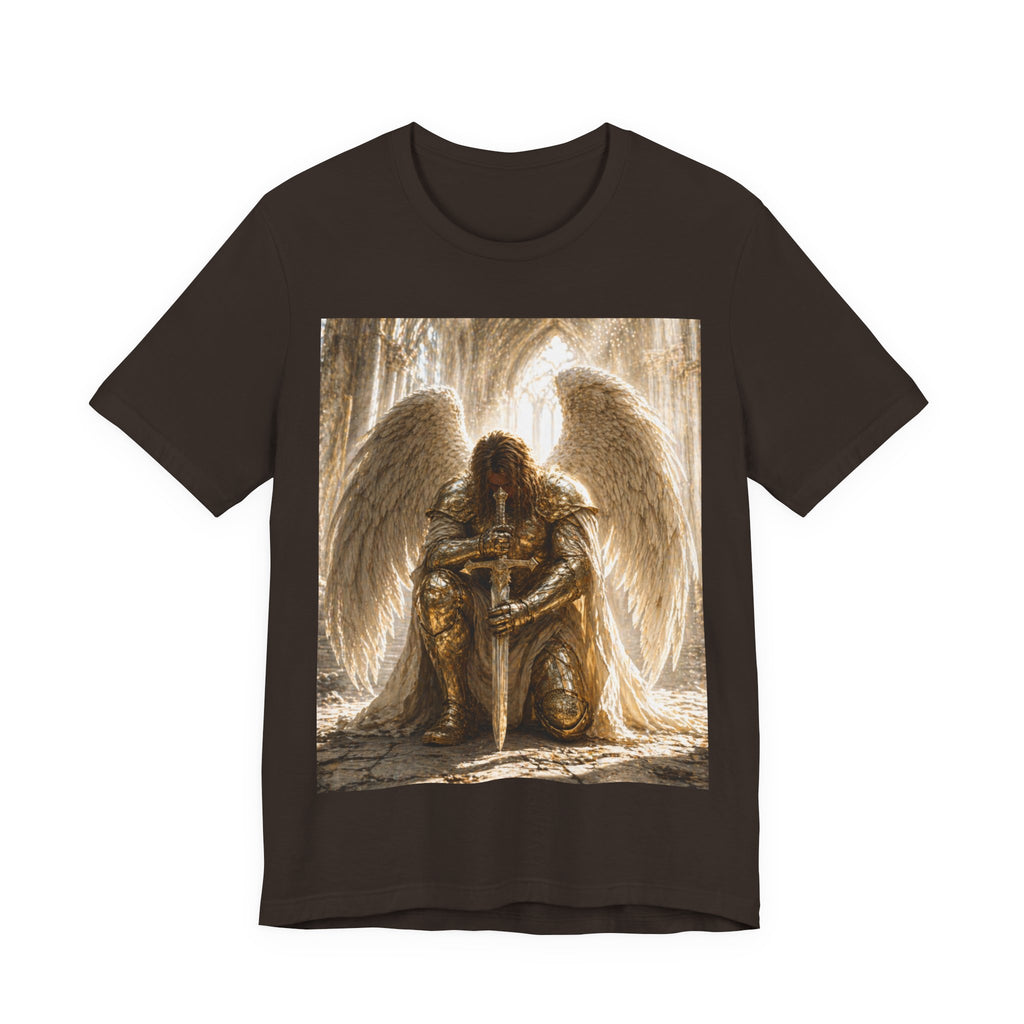 Guardian Angel Graphic Tee — Praying Winged Warrior T-Shirt
