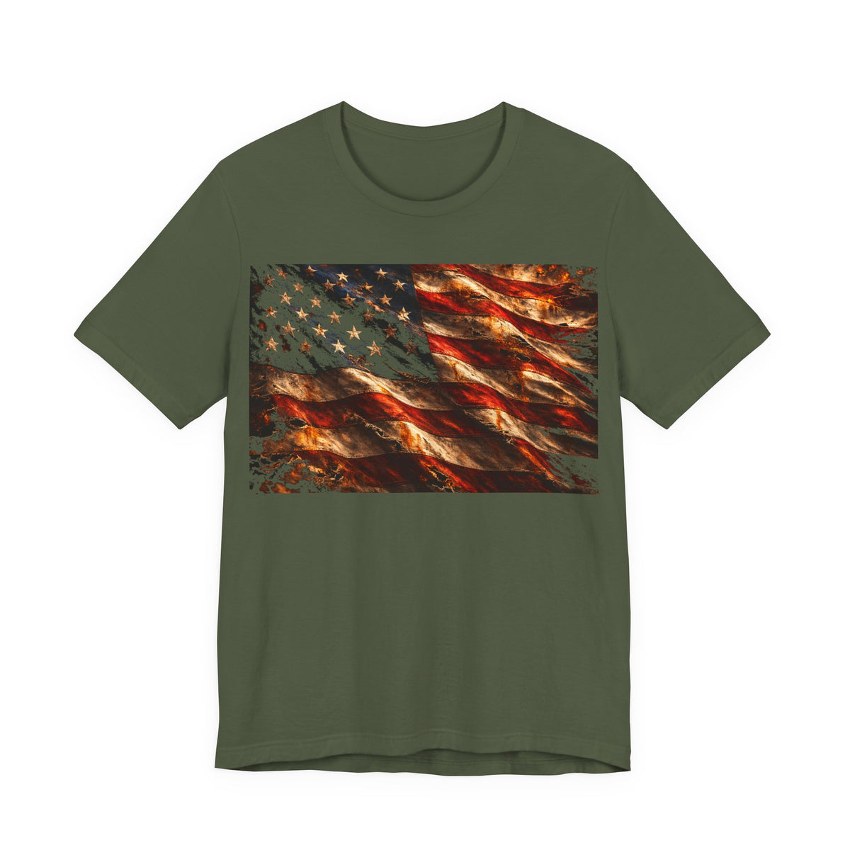 American Flag T-Shirt — Vintage Distressed Stars & Stripes Tee