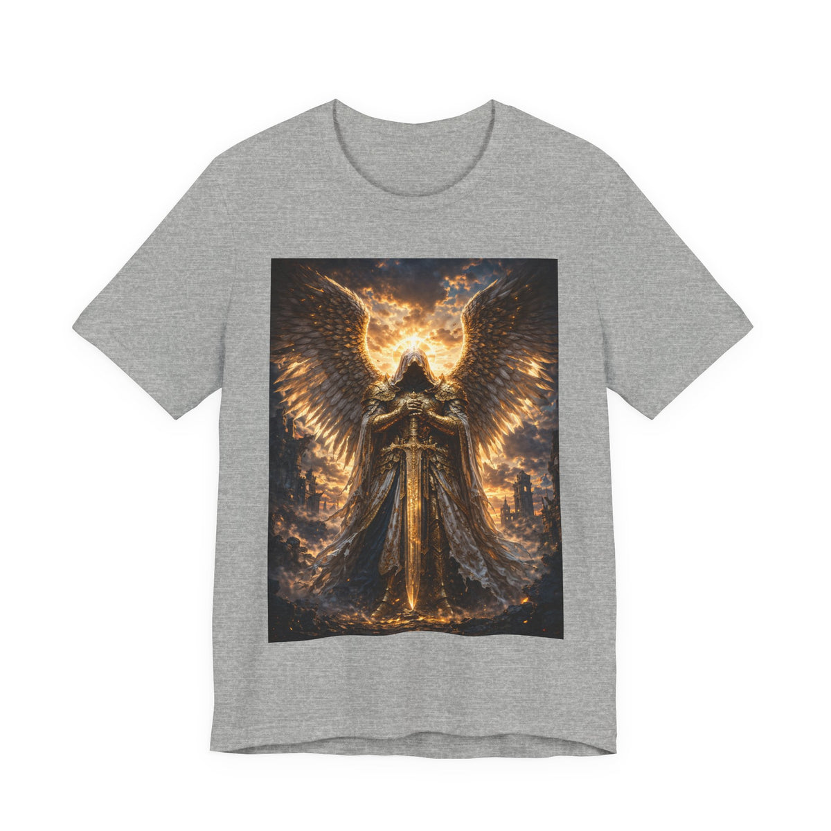 Angel Guardian T-Shirt — Golden Warrior Wings Graphic Tee