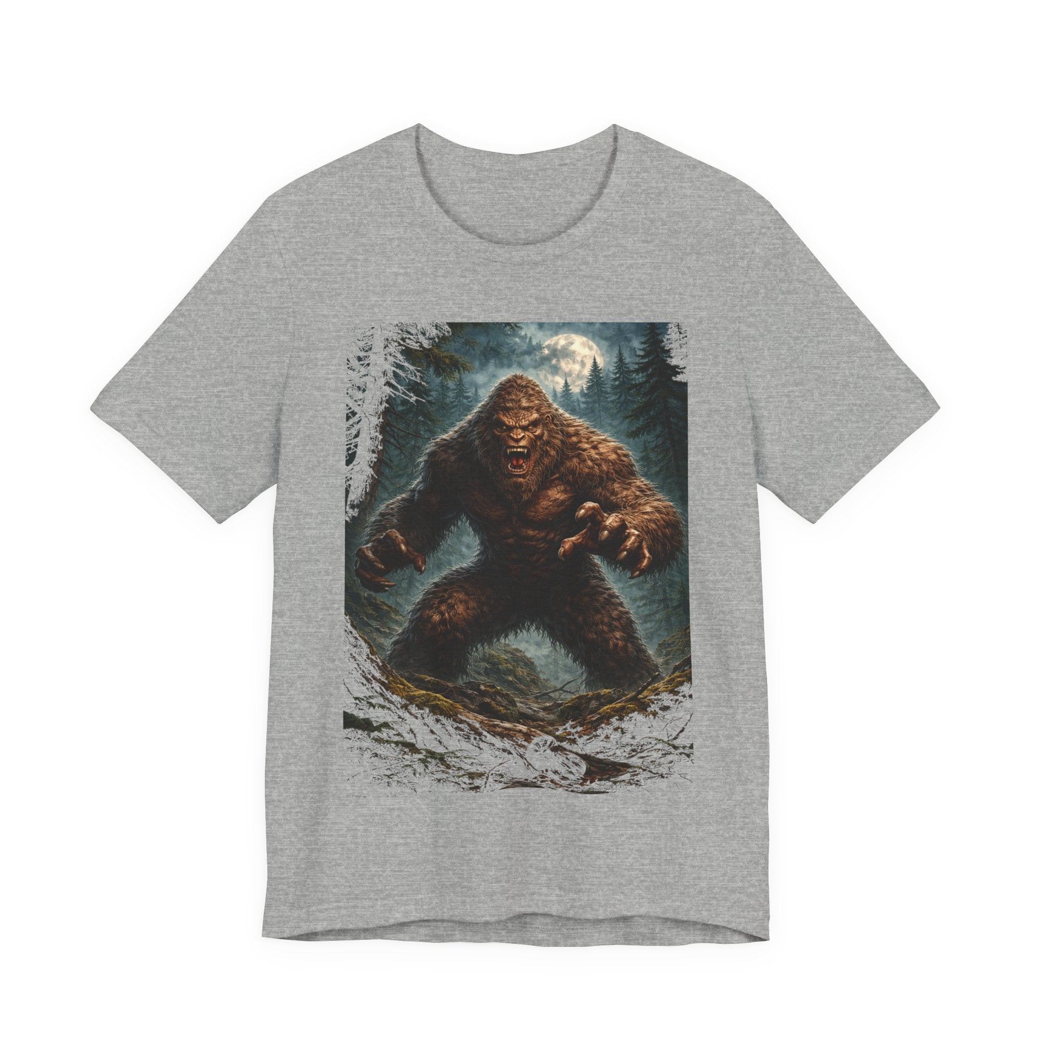Bigfoot Monster Graphic T-Shirt — Sasquatch Forest Night Tee