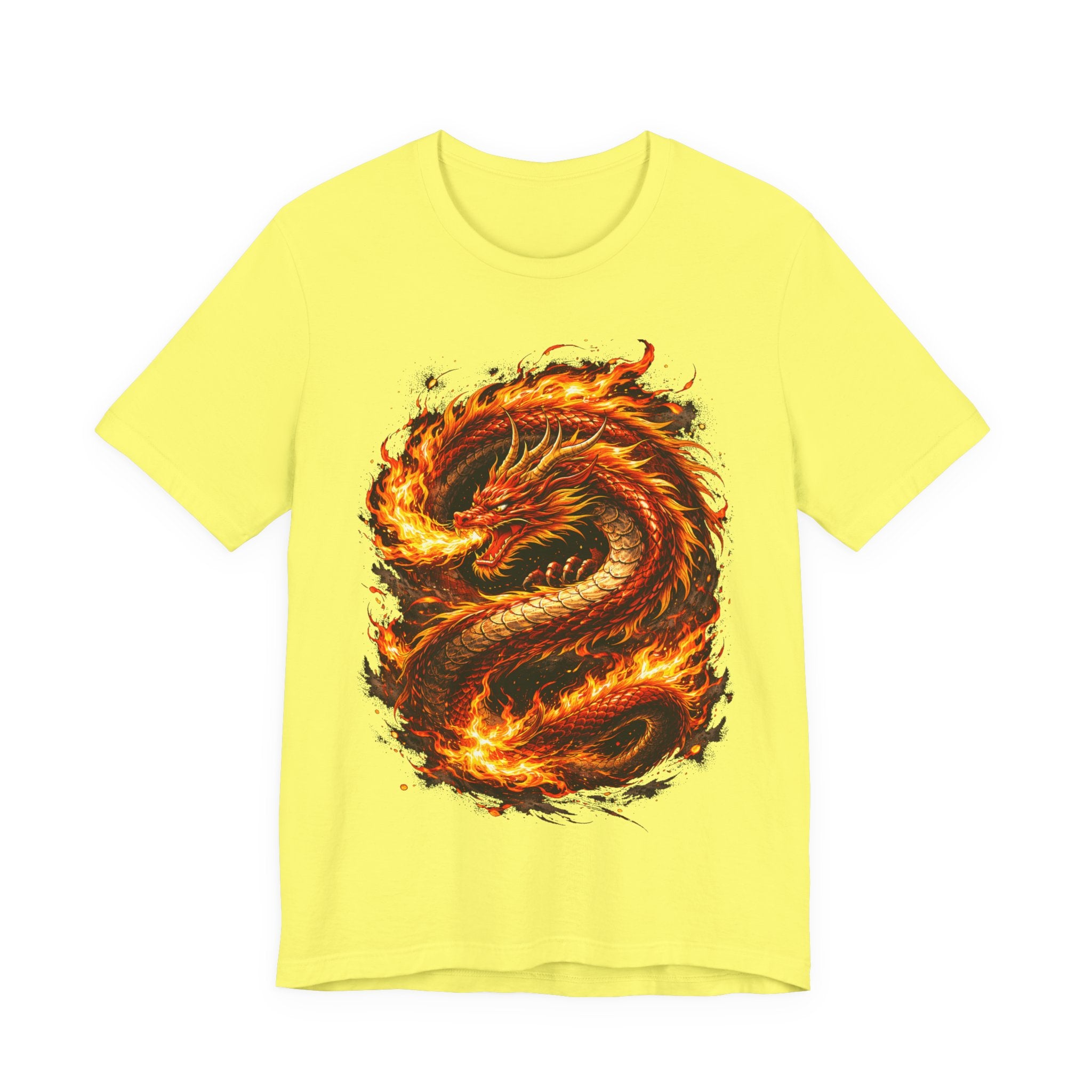 Flaming Dragon T-Shirt — Fiery Eastern Dragon Graphic Tee