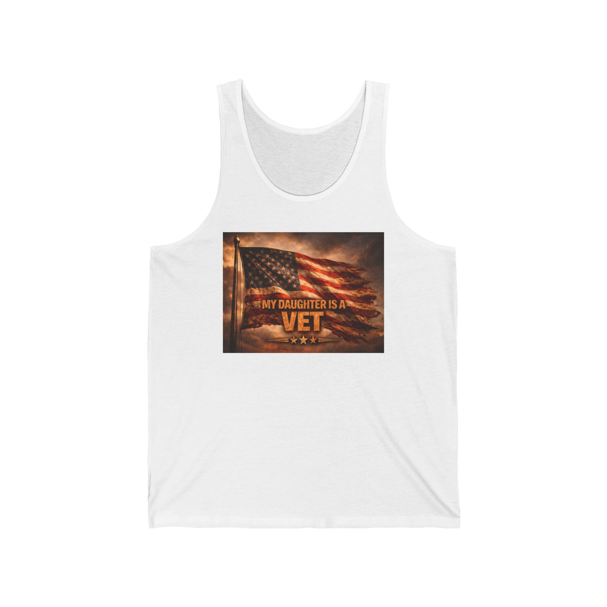 Veteran Daughter Tank Top – "My Daughter Is A Vet" American Flag Patriotic Tank