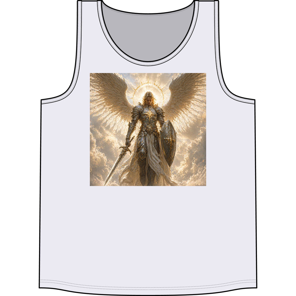 Angel Warrior Tank Top — Heavenly Sword & Shield Graphic Concert Tank