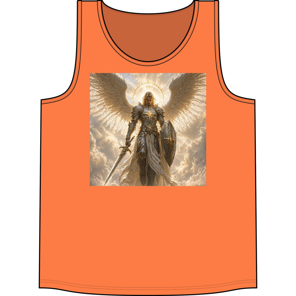 Angel Warrior Tank Top — Heavenly Sword & Shield Graphic Concert Tank