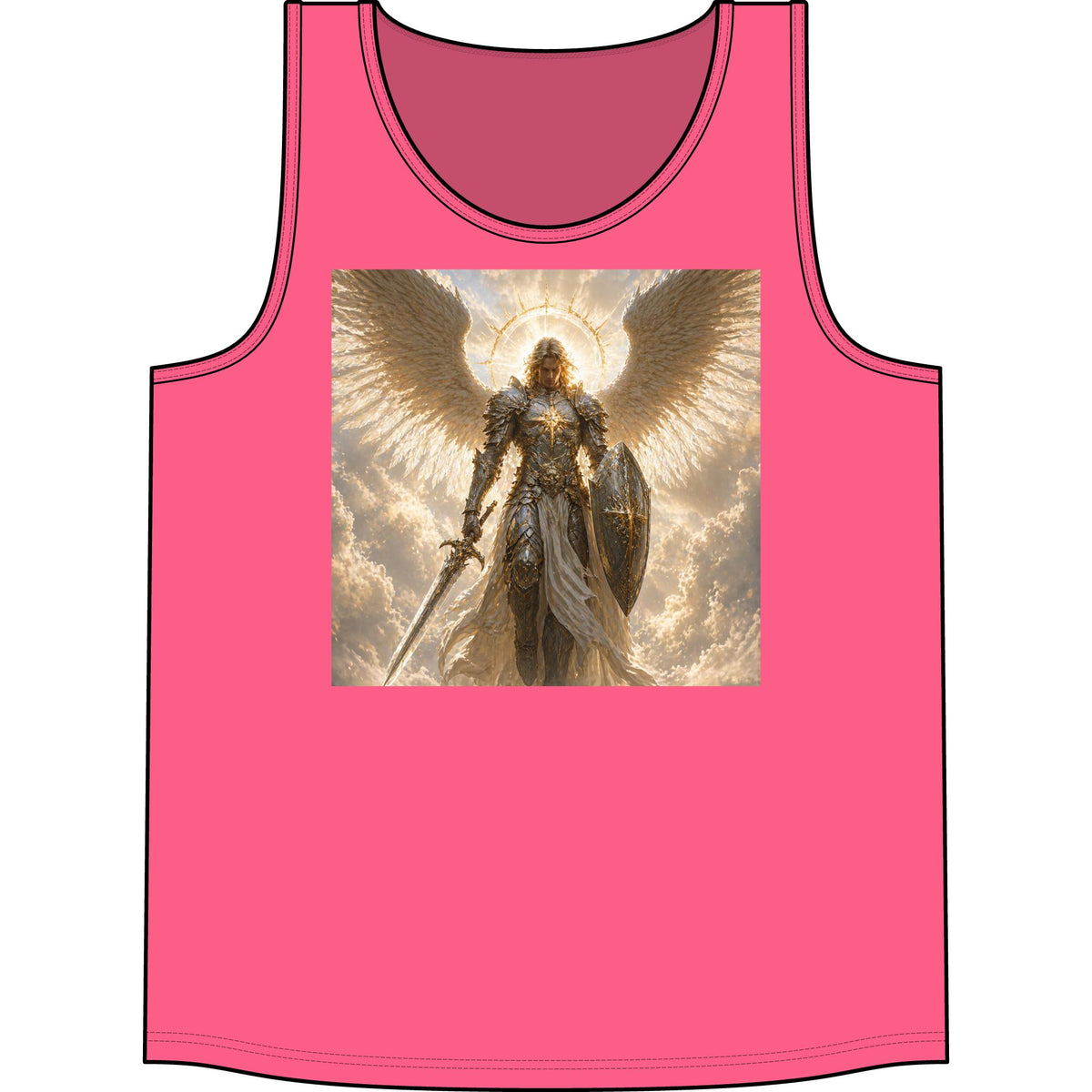 Angel Warrior Tank Top — Heavenly Sword & Shield Graphic Concert Tank