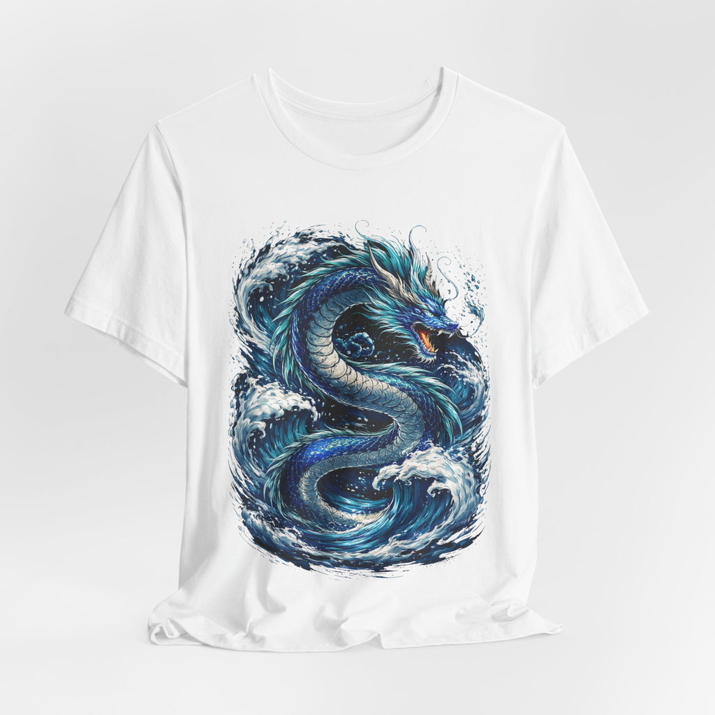 Ocean Dragon Graphic Tee — Blue Wave Serpent T-Shirt
