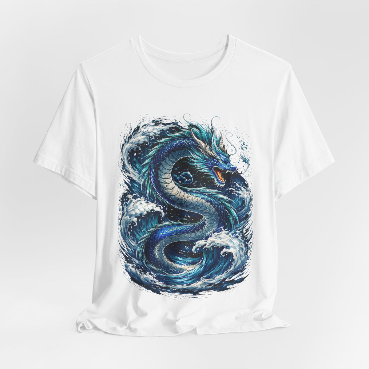 Ocean Dragon Graphic Tee — Blue Wave Serpent T-Shirt