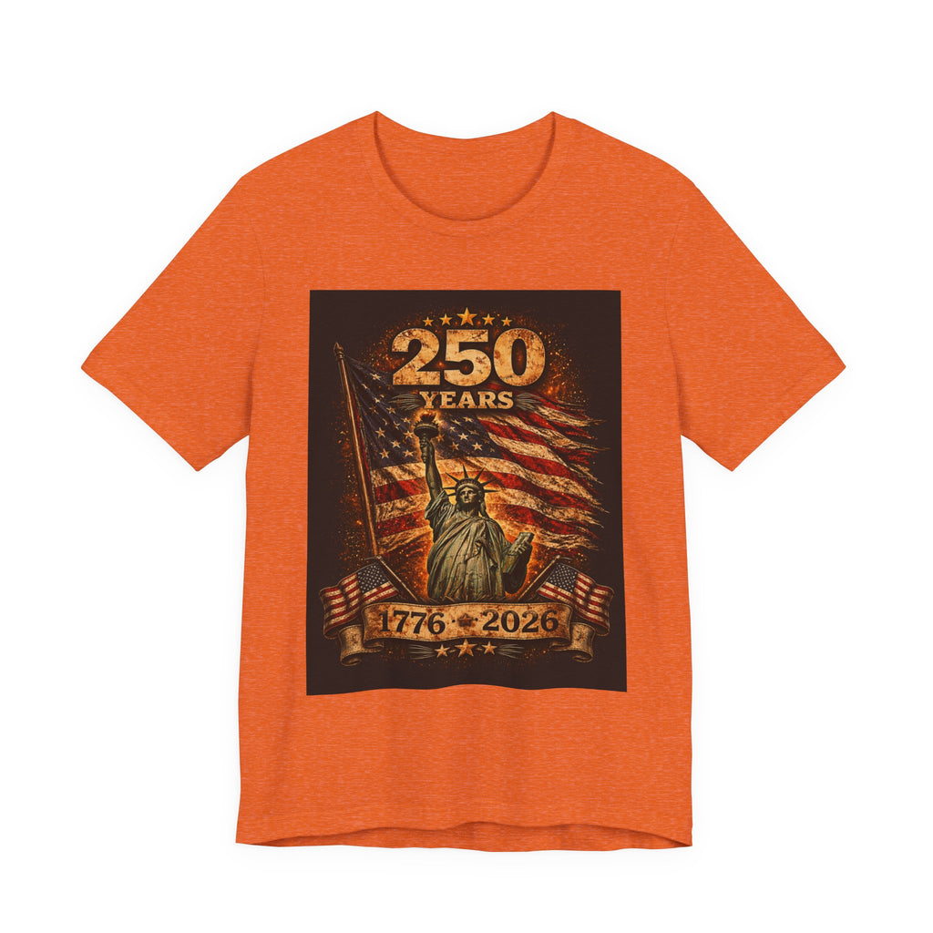 250 Years USA Liberty T-Shirt – 1776-2026 American Flag & Statue of Liberty Tee