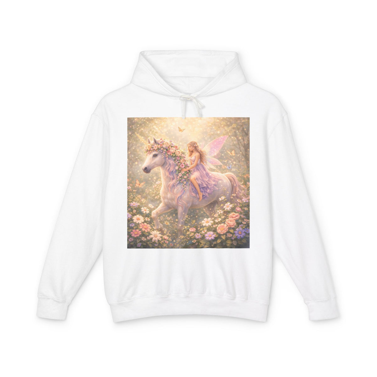 Fairy & Unicorn Hoodie — Whimsical Pastel Fantasy Pullover