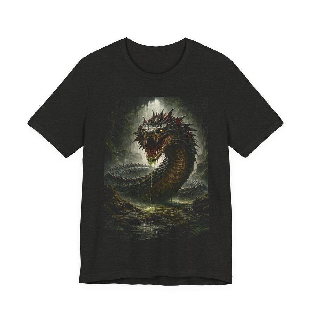 Basilisk Sea Serpent Graphic Tee — Dark Mythical Dragon Shirt