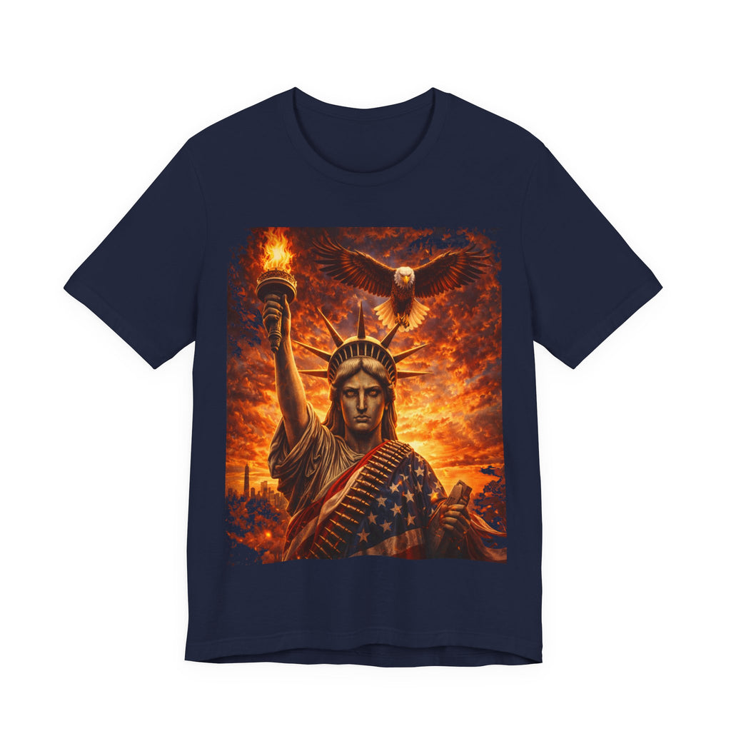 Statue of Liberty Eagle Graphic Tee — Patriotic American Flag T-Shirt
