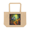 Unicorn & Fairy Forest Large Eco Tote — Magical Woodland Canvas Grocery & Beach Bag