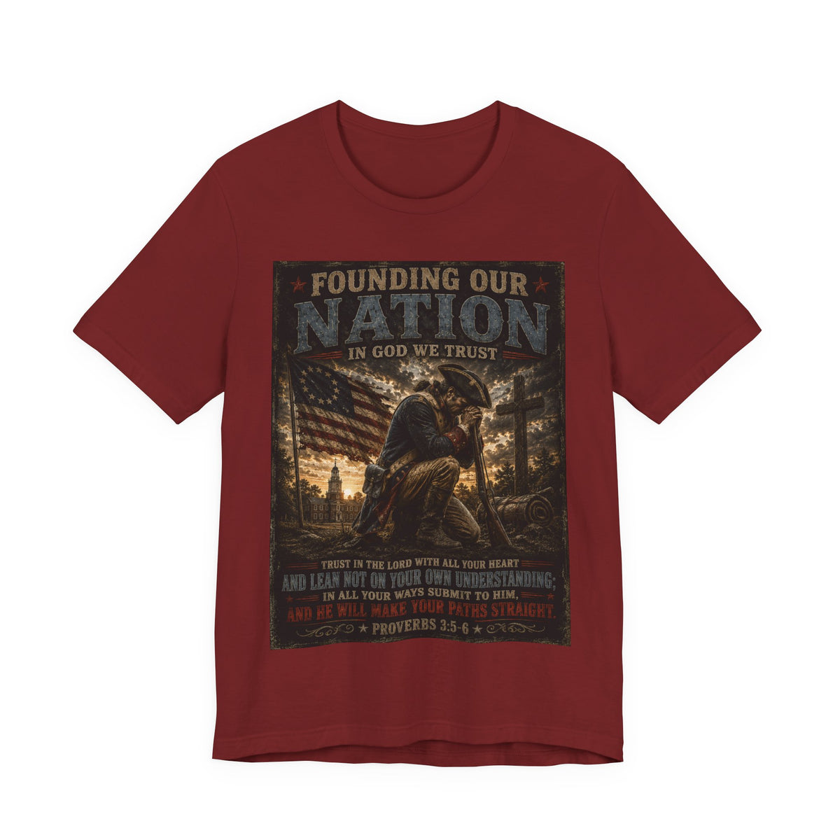 Founding Our Nation Eagle T-Shirt – Patriotic "In God We Trust" Tee