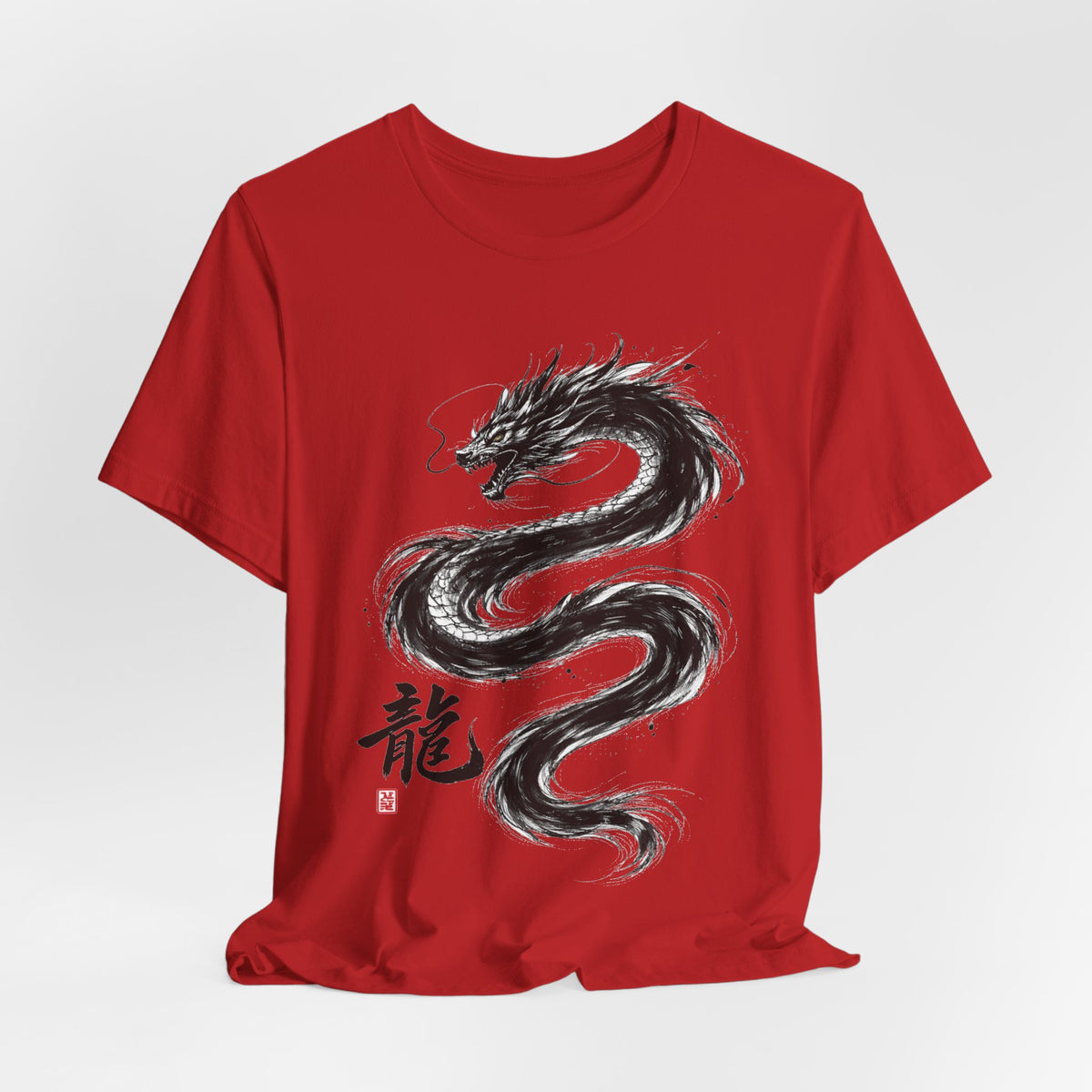 Dragon Brushstroke Tee — Asian Ink Dragon T-Shirt