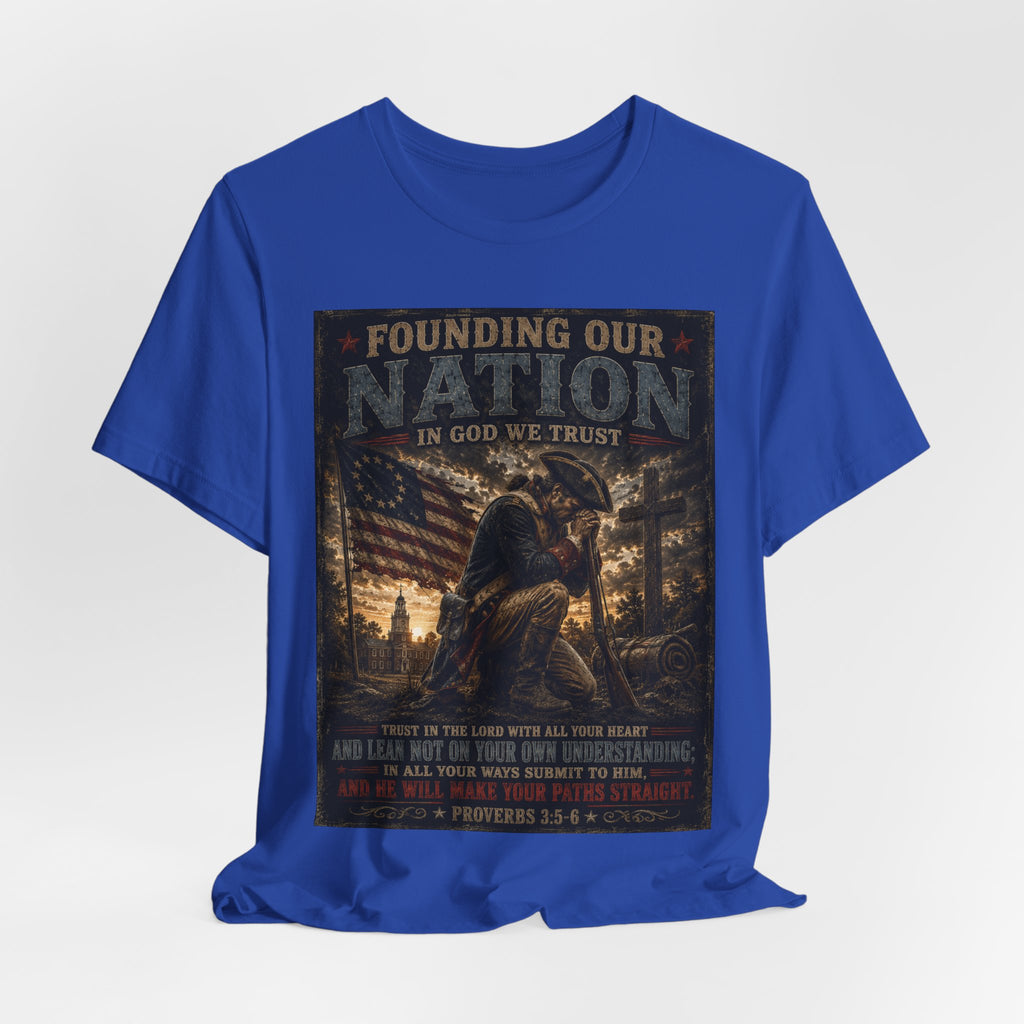 Founding Our Nation Eagle T-Shirt – Patriotic "In God We Trust" Tee
