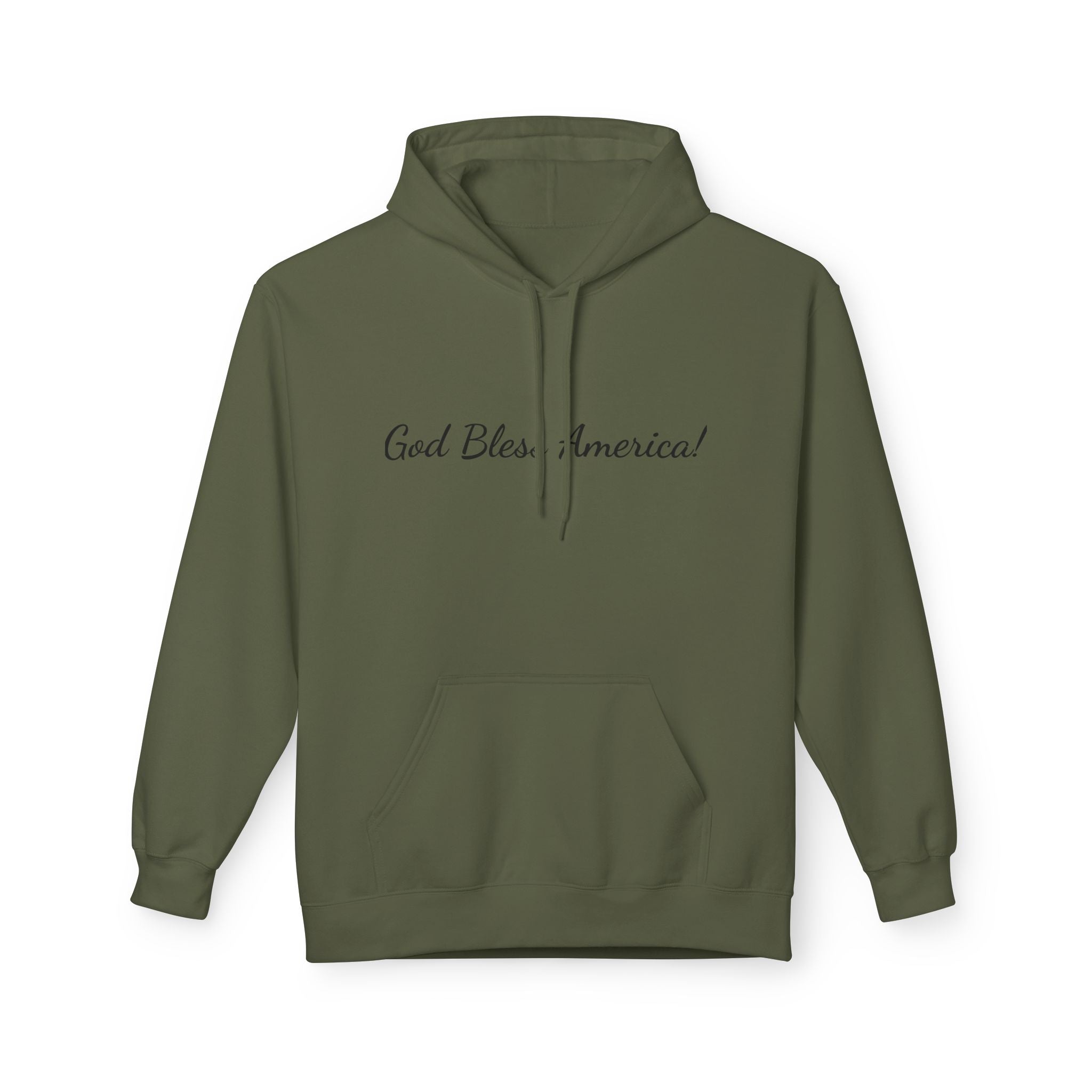 God Bless America! Script Hoodie — Patriotic Lightweight Fleece Hoodie