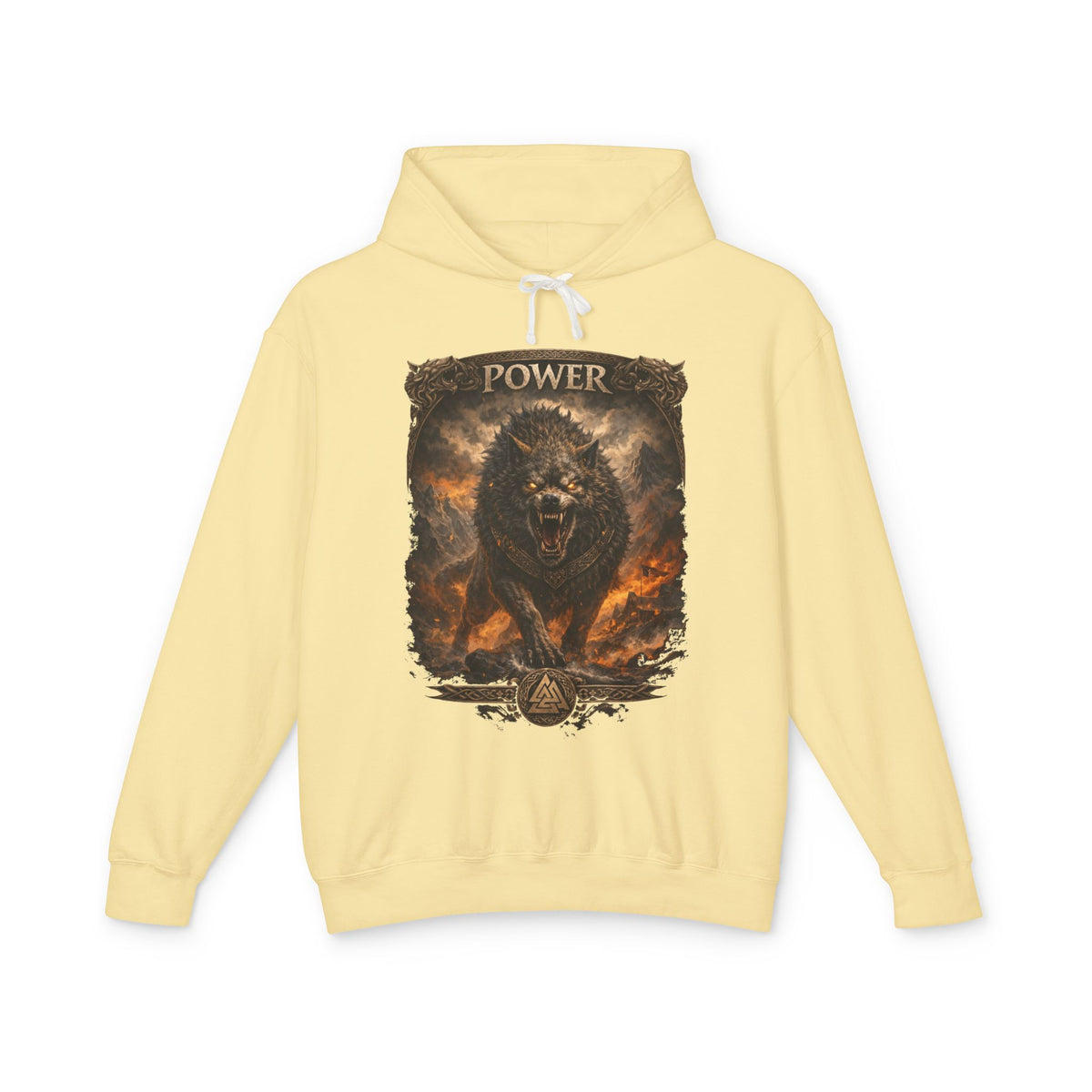 Power Wolf Hoodie — Fierce Wolf Graphic Lightweight Pullover