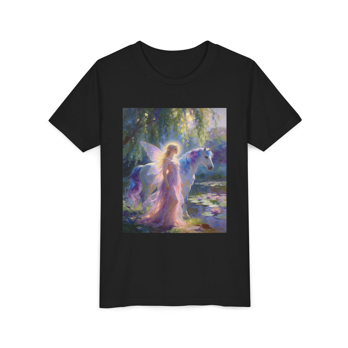 Youth Tee — Enchanted Fairy and Unicorn Graphic Tee
