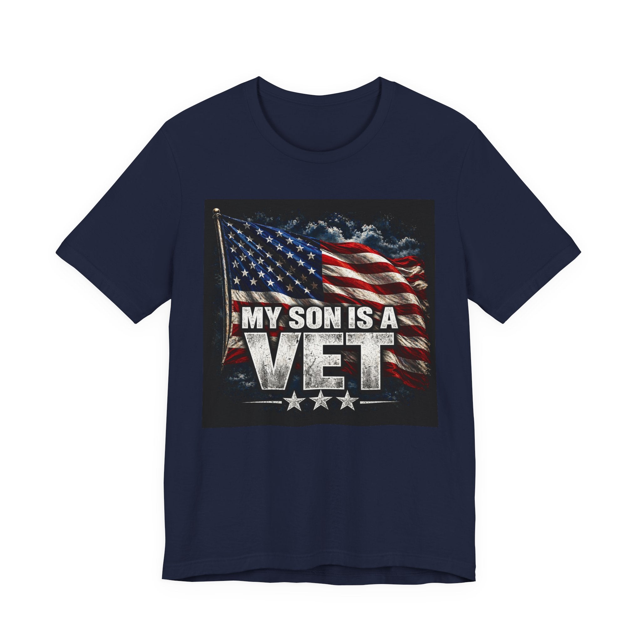 My Son Is A Vet T‑Shirt — Patriotic American Flag Tee for Proud Parents