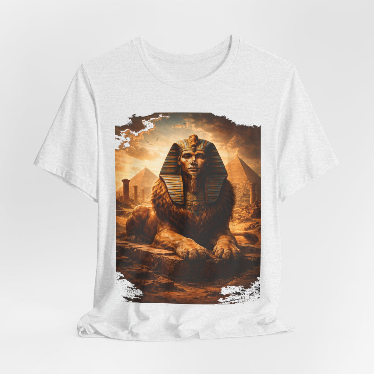 Egyptian Sphinx Graphic Tee — Vintage Pyramid Sunset T-Shirt