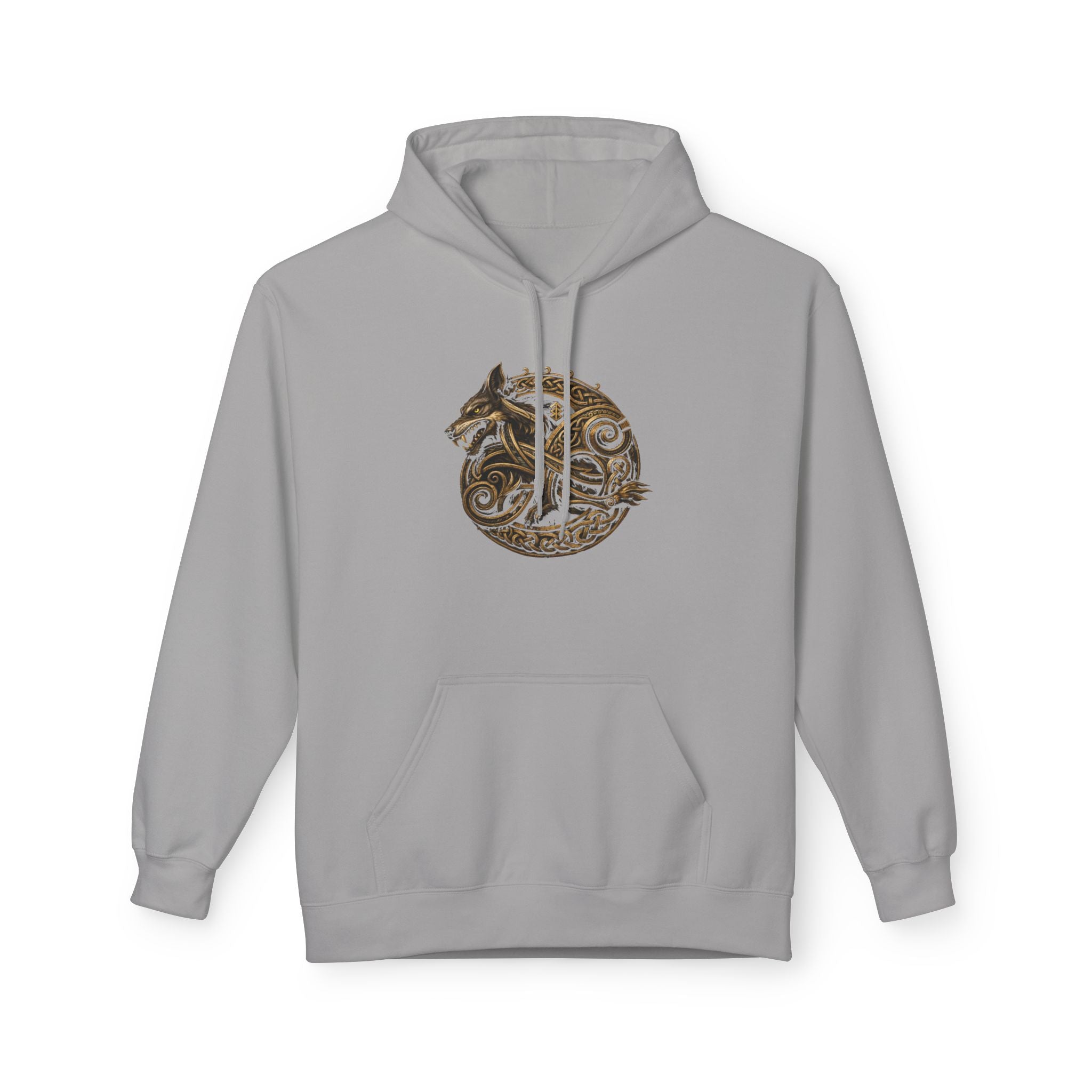 Norse mythology wolve Hoodie – Earth-Tone Celtic Wolf Graphic Pullover