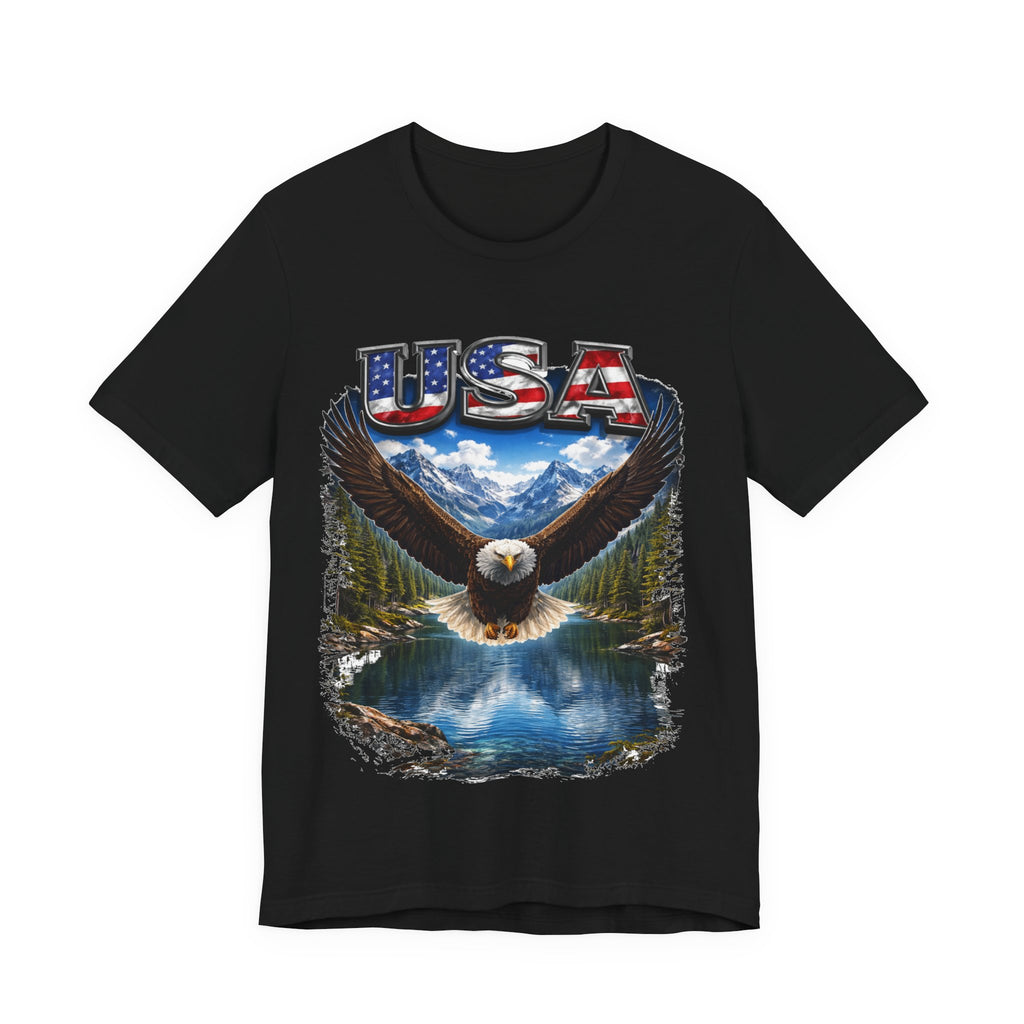 USA Eagle T-Shirt - Patriotic Bald Eagle Scenic Graphic Tee