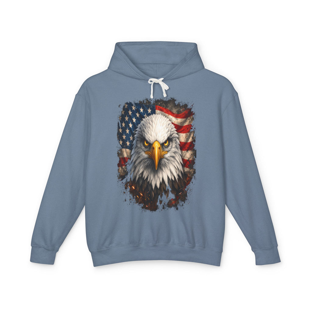American Bald Eagle Hoodie — Patriotic Flag Graphic Sweatshirt