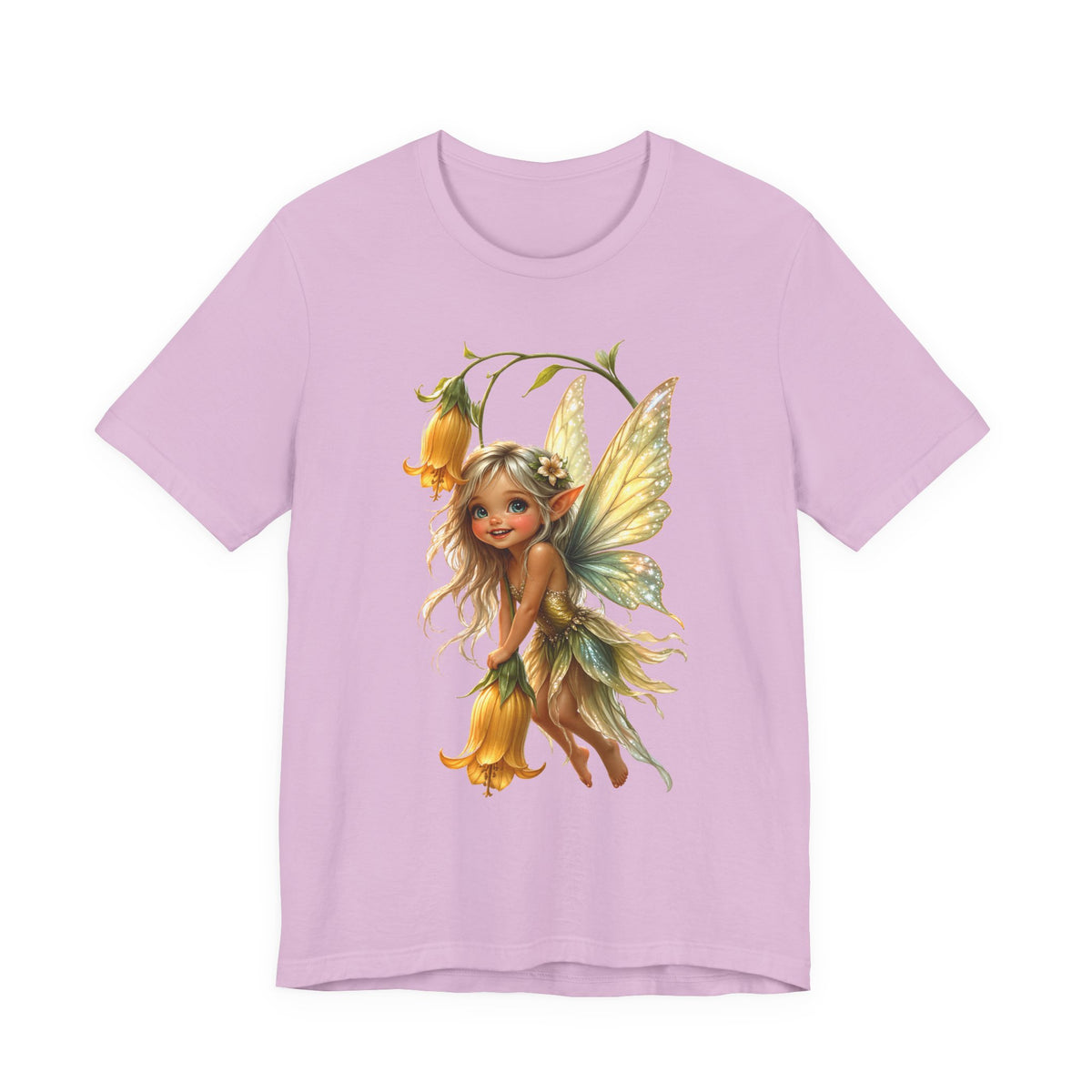 Fairy Flower T-Shirt — Whimsical Yellow Bell Fairy Graphic Tee