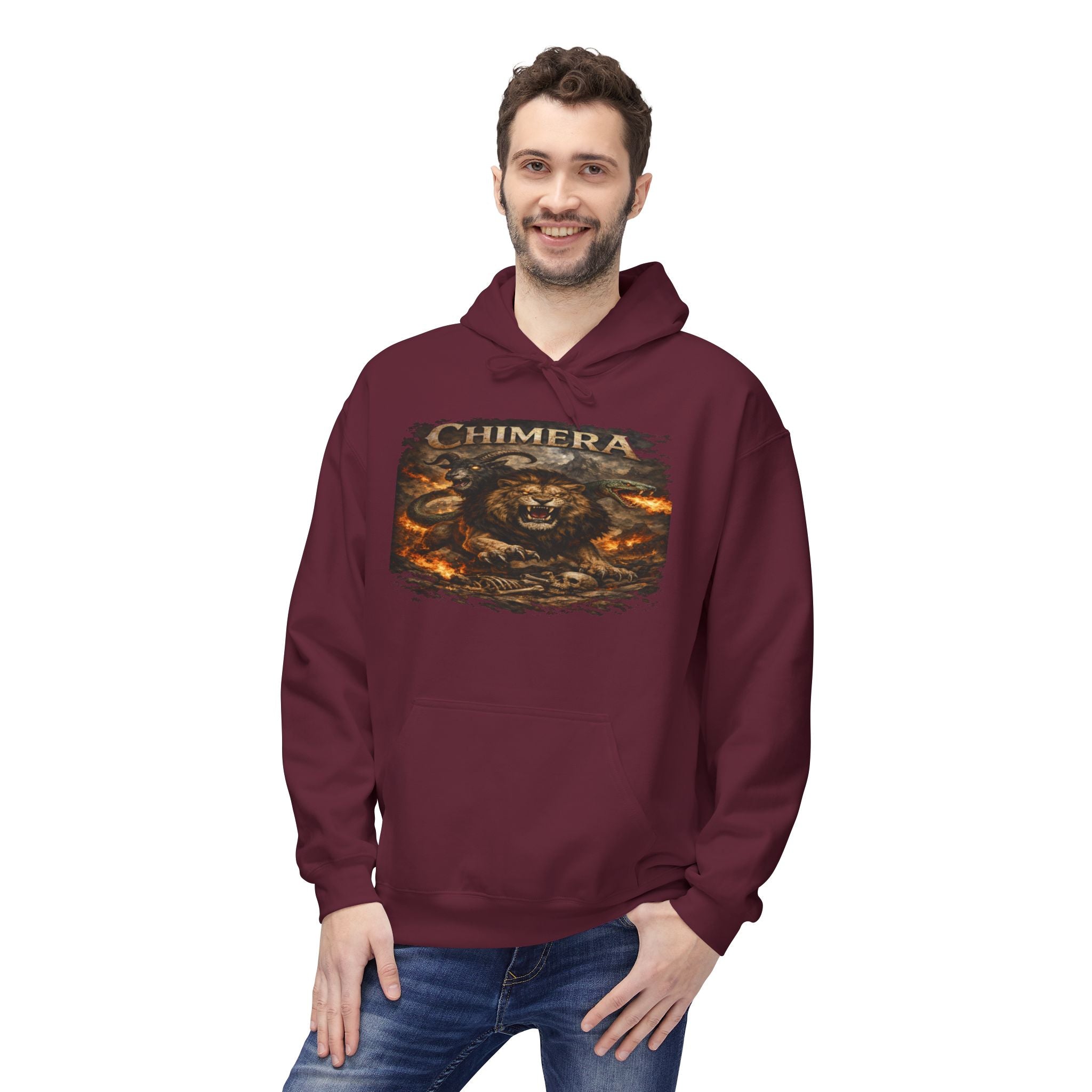 Chimera is a fearsome hybrid creature Hoodie — Fiery Serpent Graphic Pullover