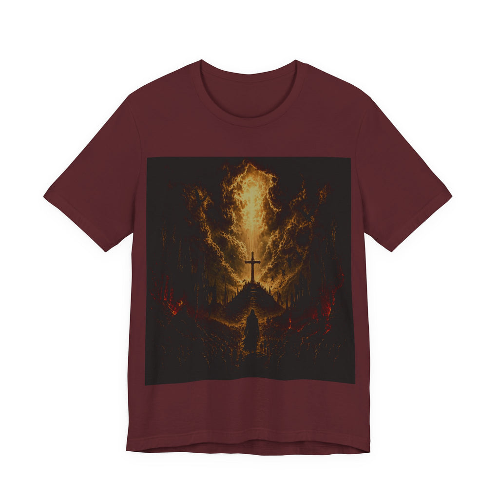 Christian Cross Flames T-Shirt — Fiery Faith Graphic Tee