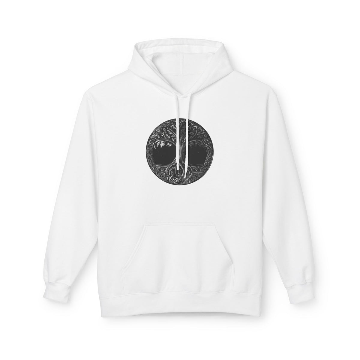 Yggdrasil, the Tree of Life Hoodie — Black Moon Nature Circle Graphic