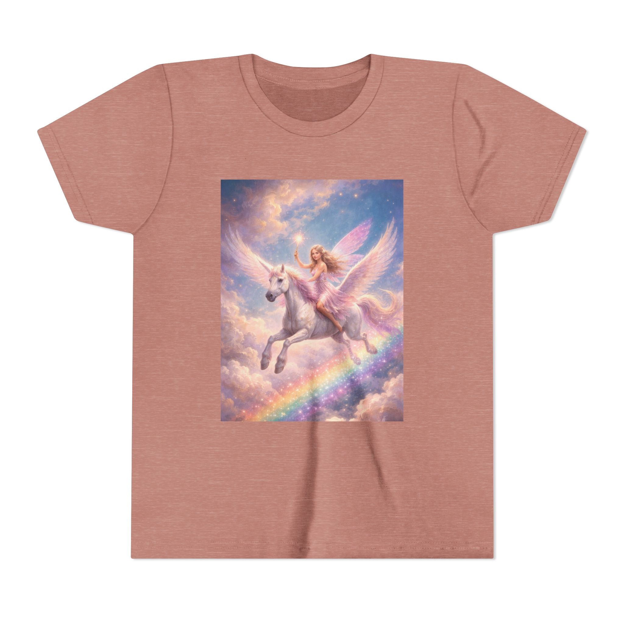 Youth Tee — Magical Unicorn Pegasus Rainbow Graphic T‑Shirt for Kids