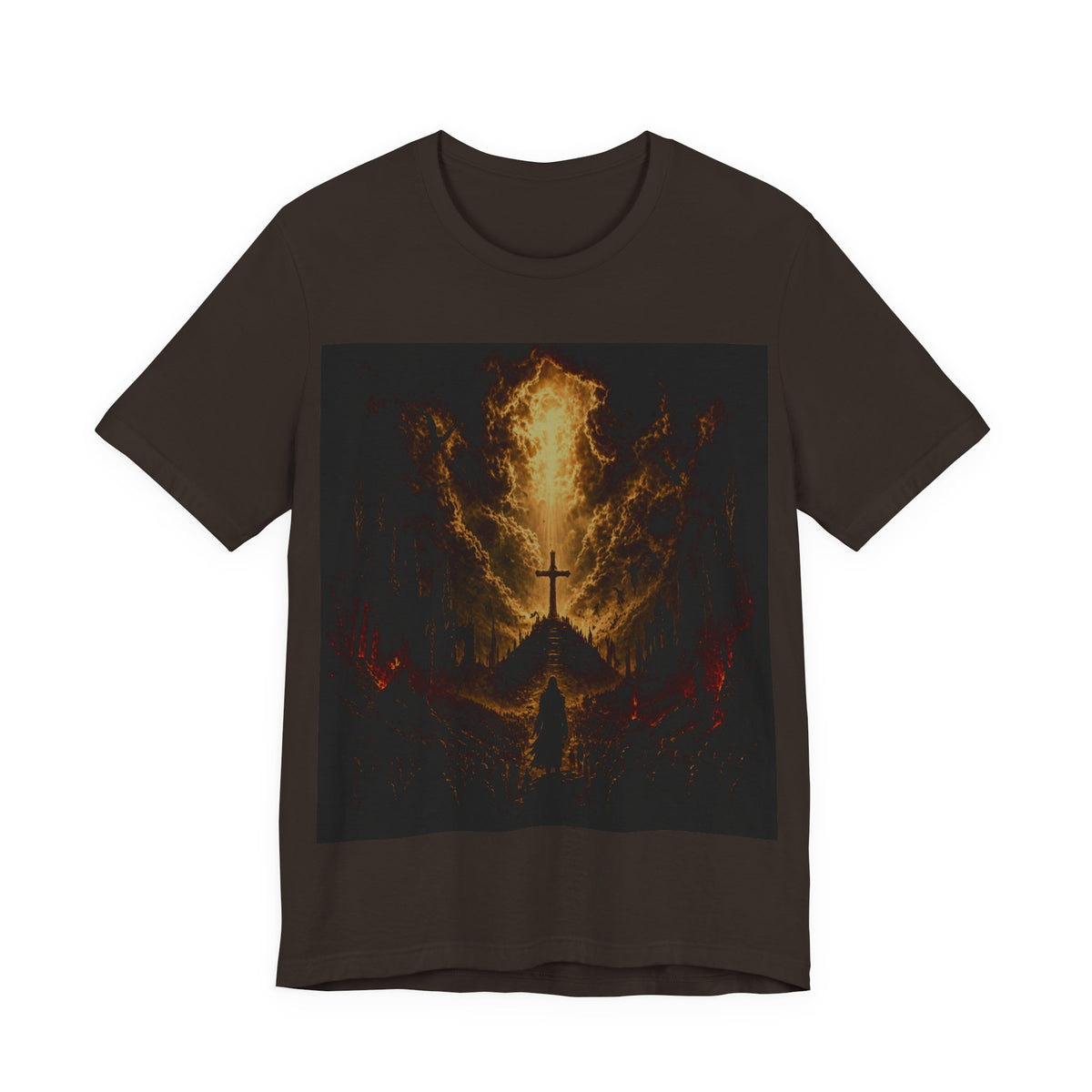Christian Cross Flames T-Shirt — Fiery Faith Graphic Tee
