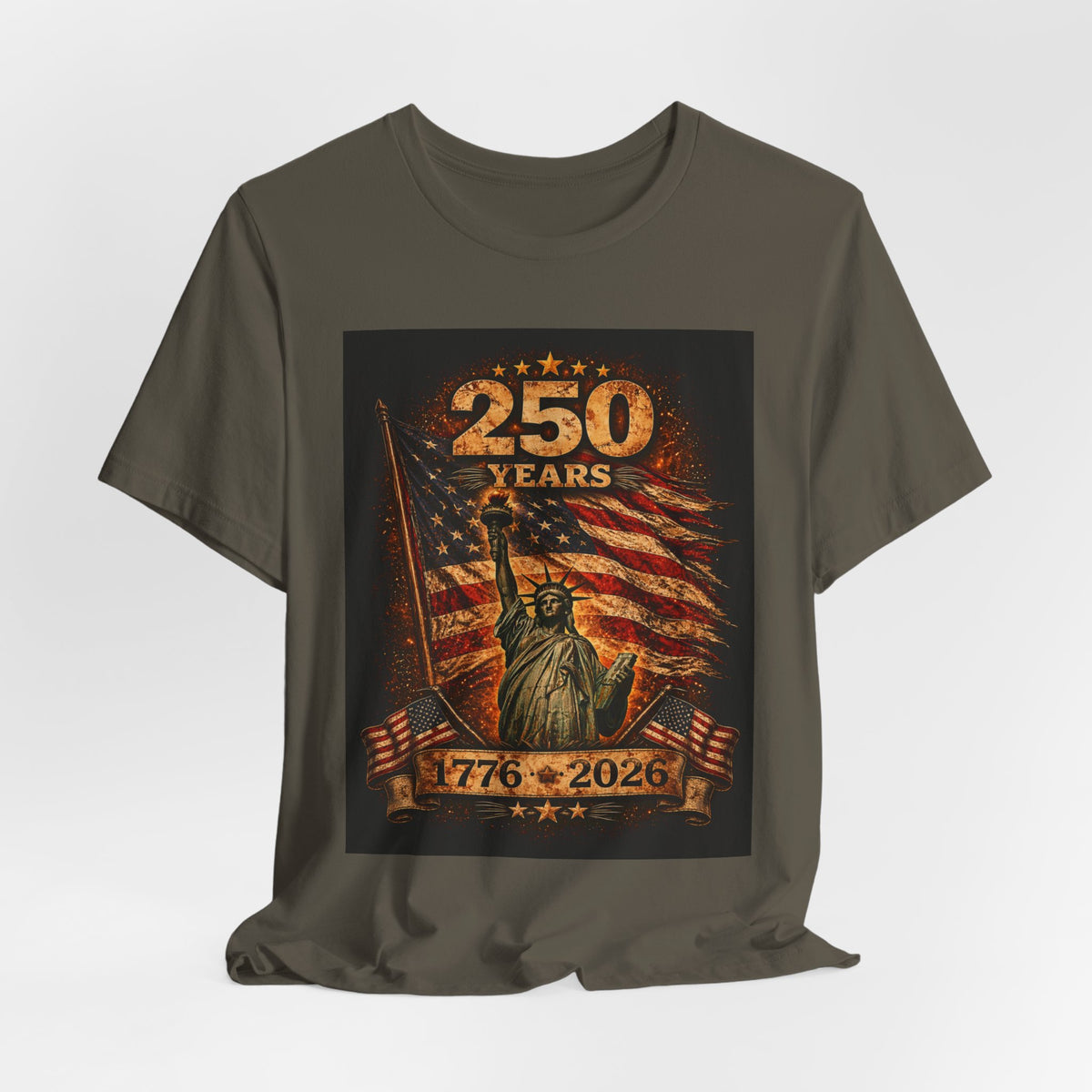 250 Years USA Liberty T-Shirt – 1776-2026 American Flag & Statue of Liberty Tee