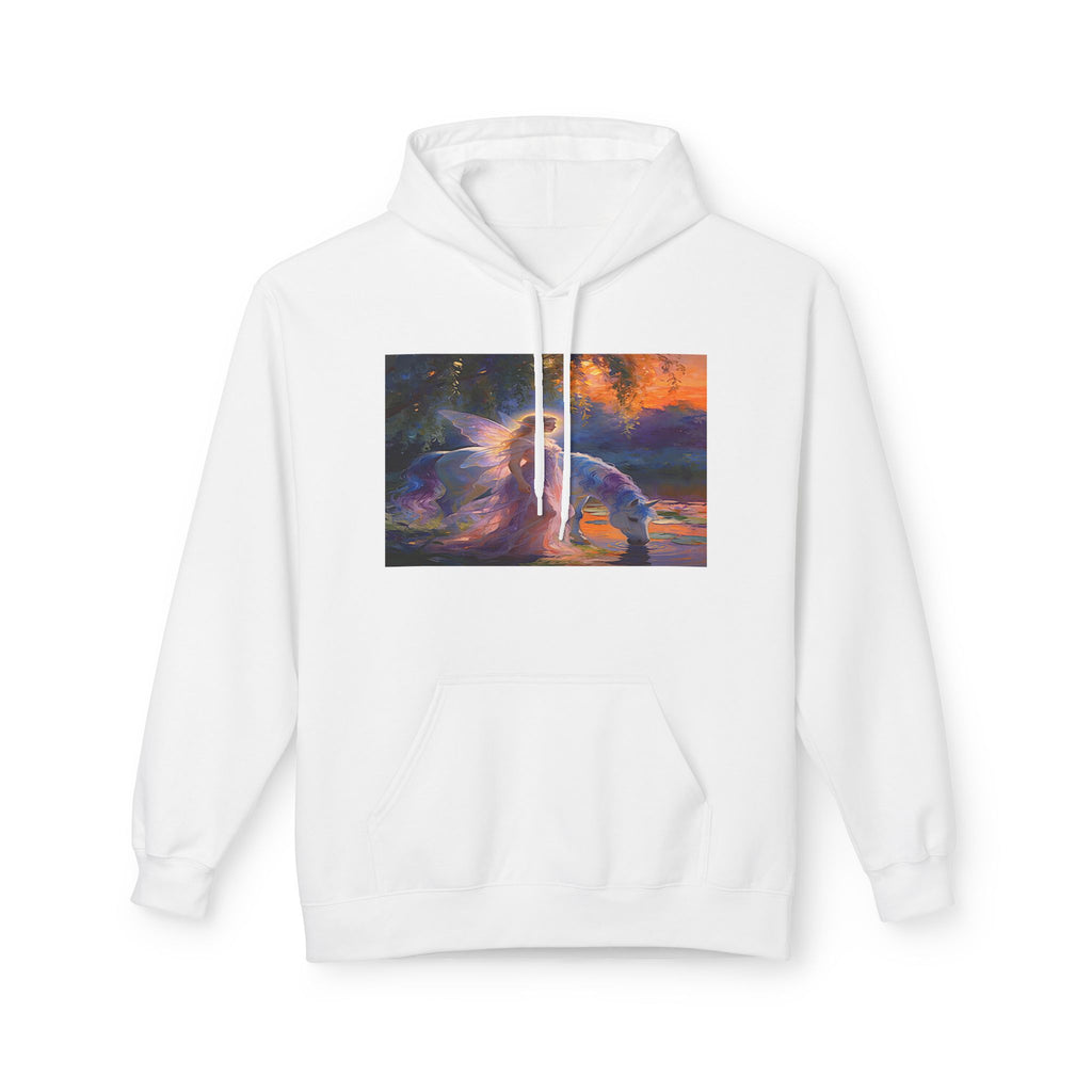 Unicorn Fairy Cotton Hoodie — Cosmic Cat Art Pullover