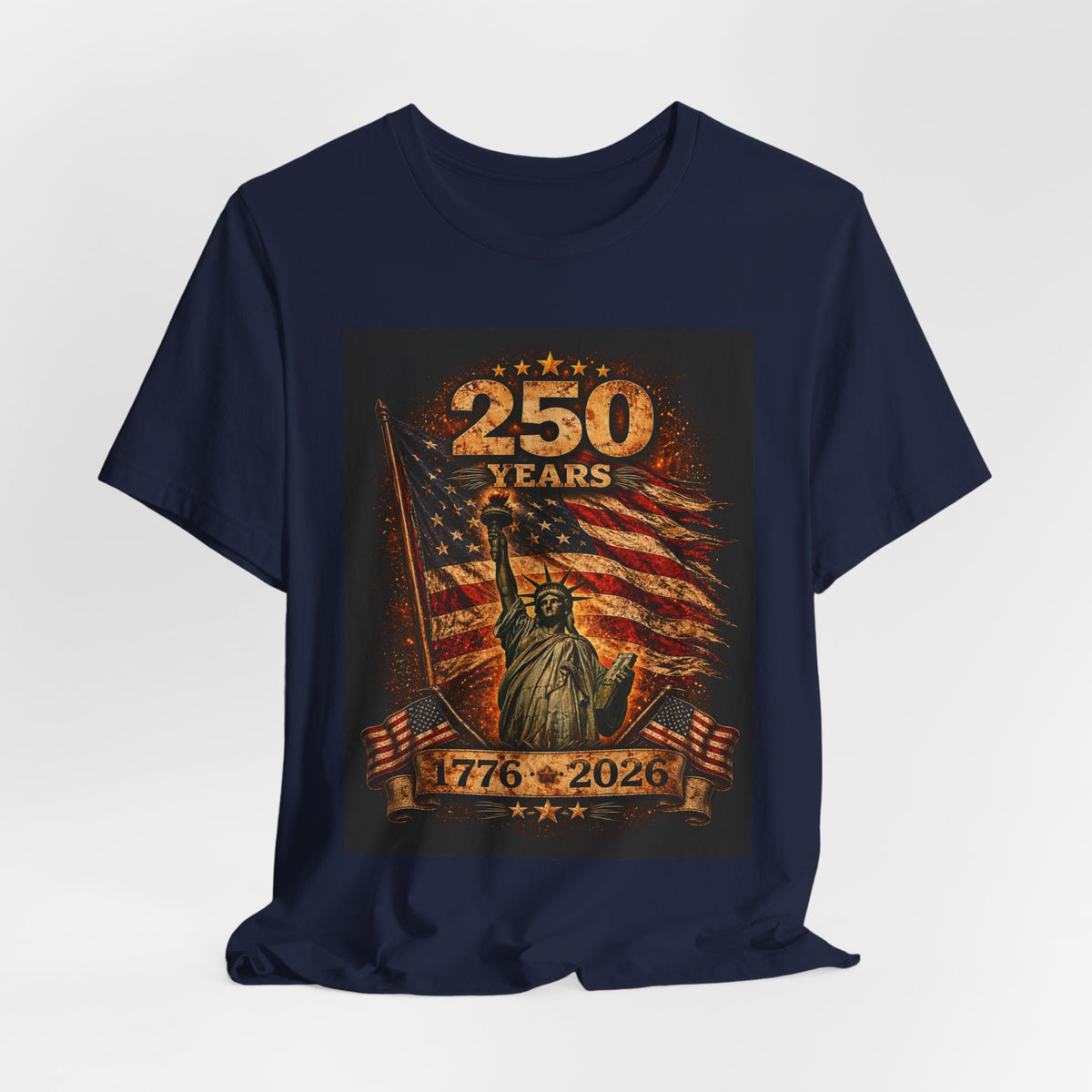250 Years USA Liberty T-Shirt – 1776-2026 American Flag & Statue of Liberty Tee