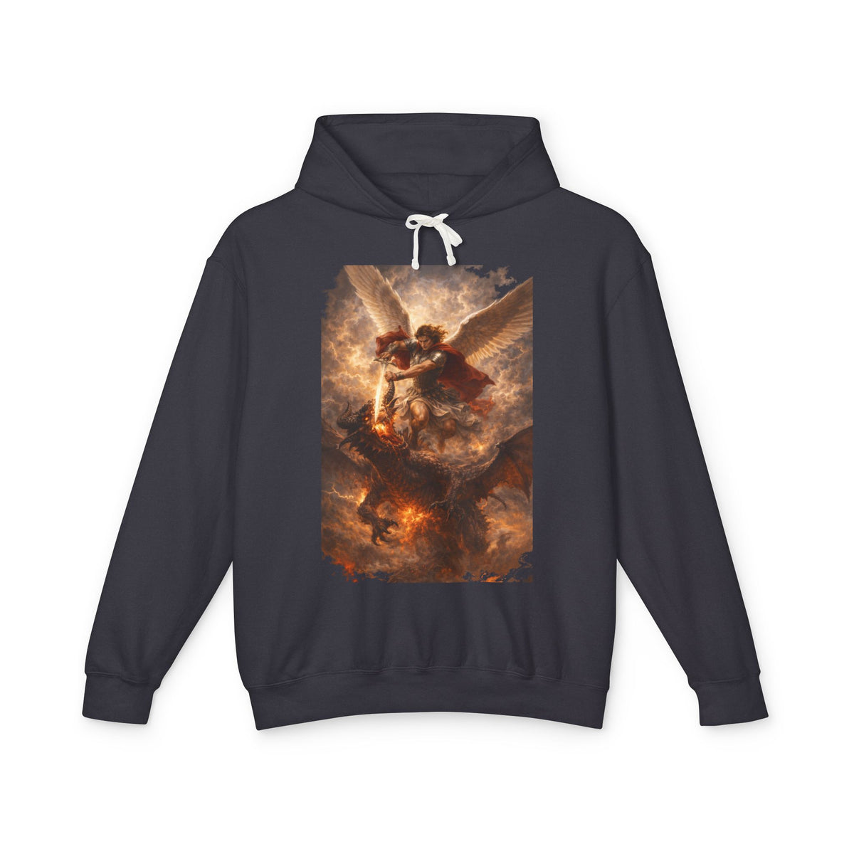 Angel Battle Hoodie — Dramatic Renaissance Angel Artwork Pullover