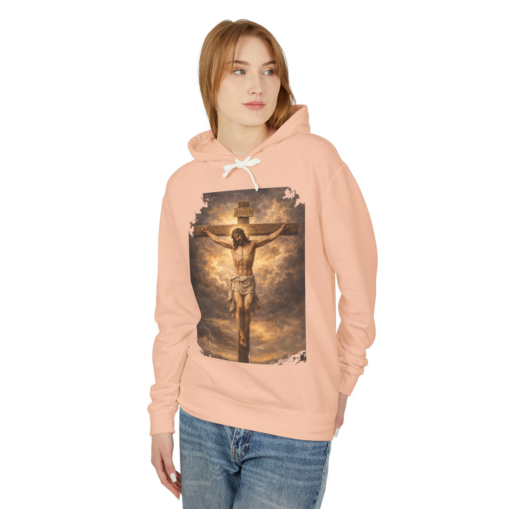 Jesus Crucifixion Hoodie — Christian Faith Graphic Sweatshirt for Easter & Religious Wear