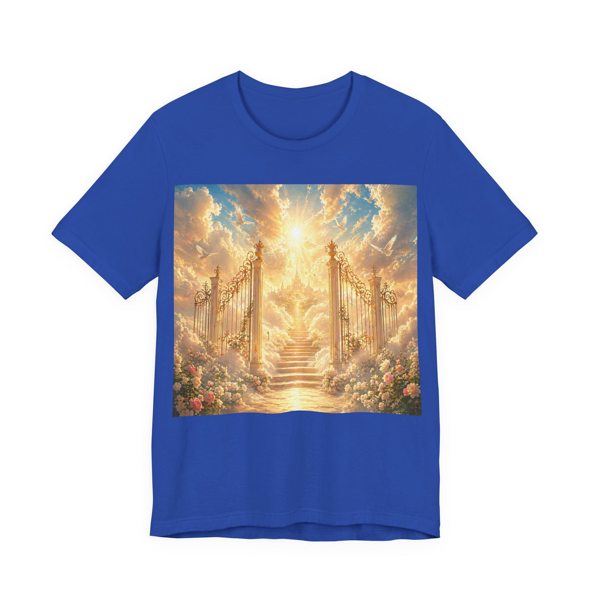 Heavenly Gates Graphic Tee — Celestial Stairs & Sunlight T-Shirt