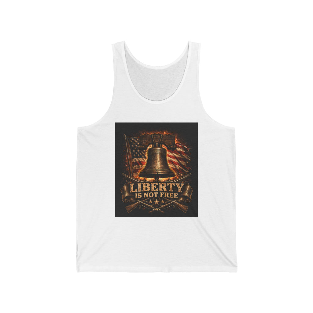 Liberty Is Not Free Tank Top — Patriotic American Flag & Bell Memorial Vest