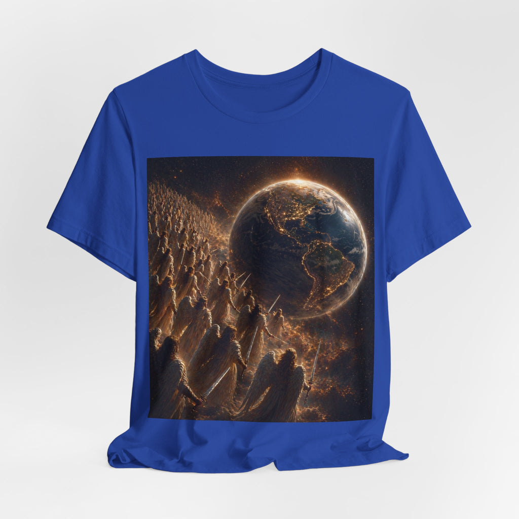 Earth Rise Graphic Tee — Glowing Planet & Mountainscape T-Shirt