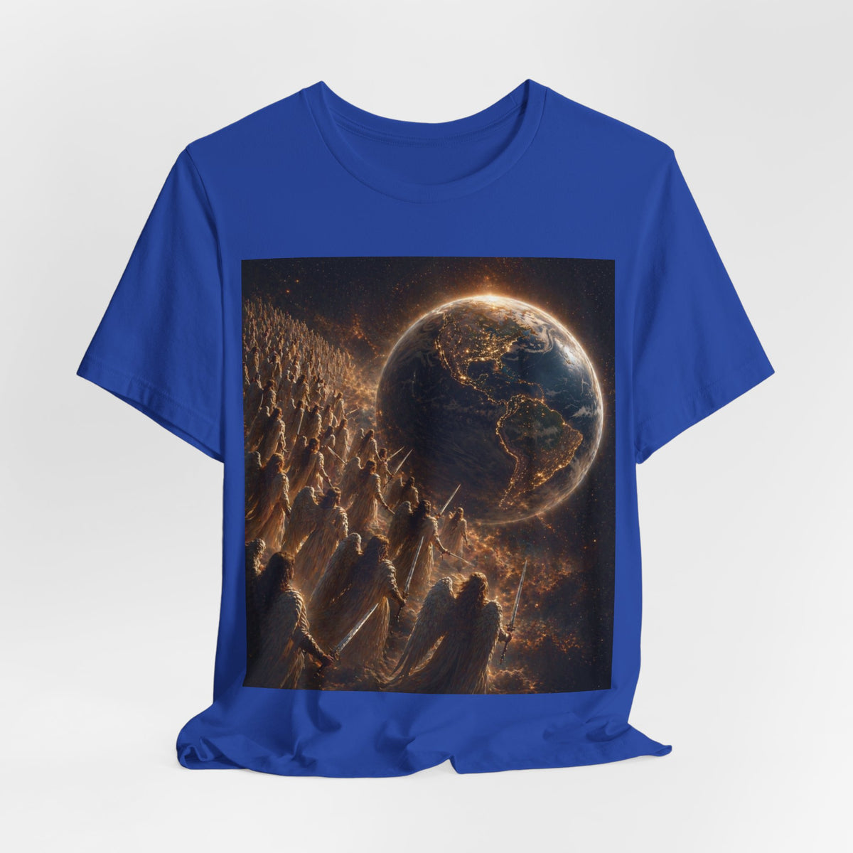 Earth Rise Graphic Tee — Glowing Planet & Mountainscape T-Shirt