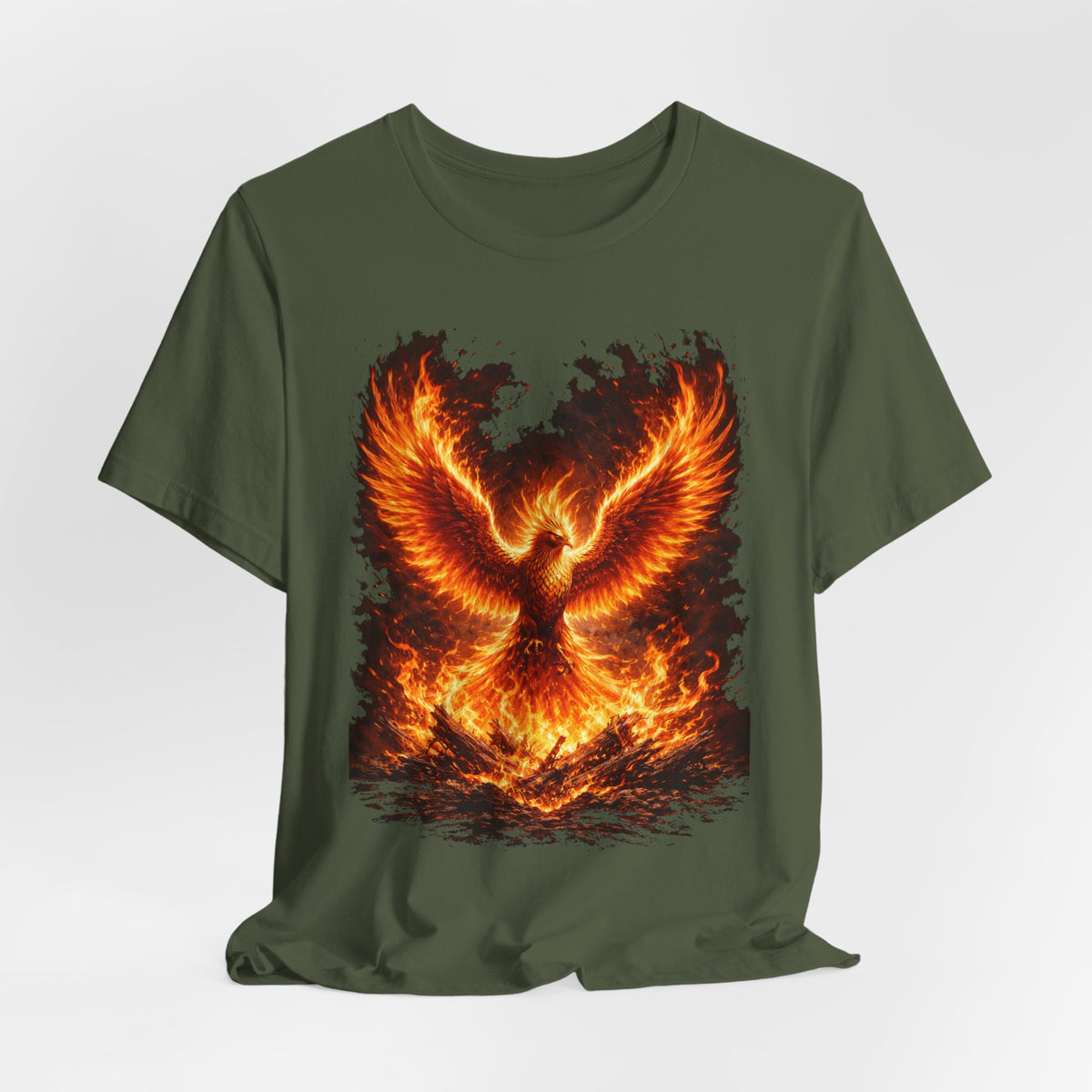 Phoenix Fire Graphic Tee — Rising Flame Mythical Bird T-Shirt