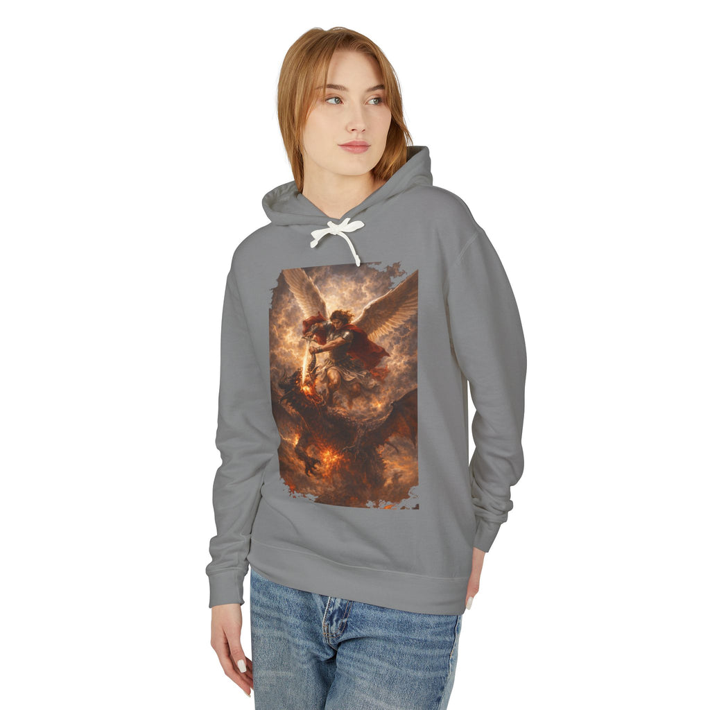 Angel Battle Hoodie — Dramatic Renaissance Angel Artwork Pullover
