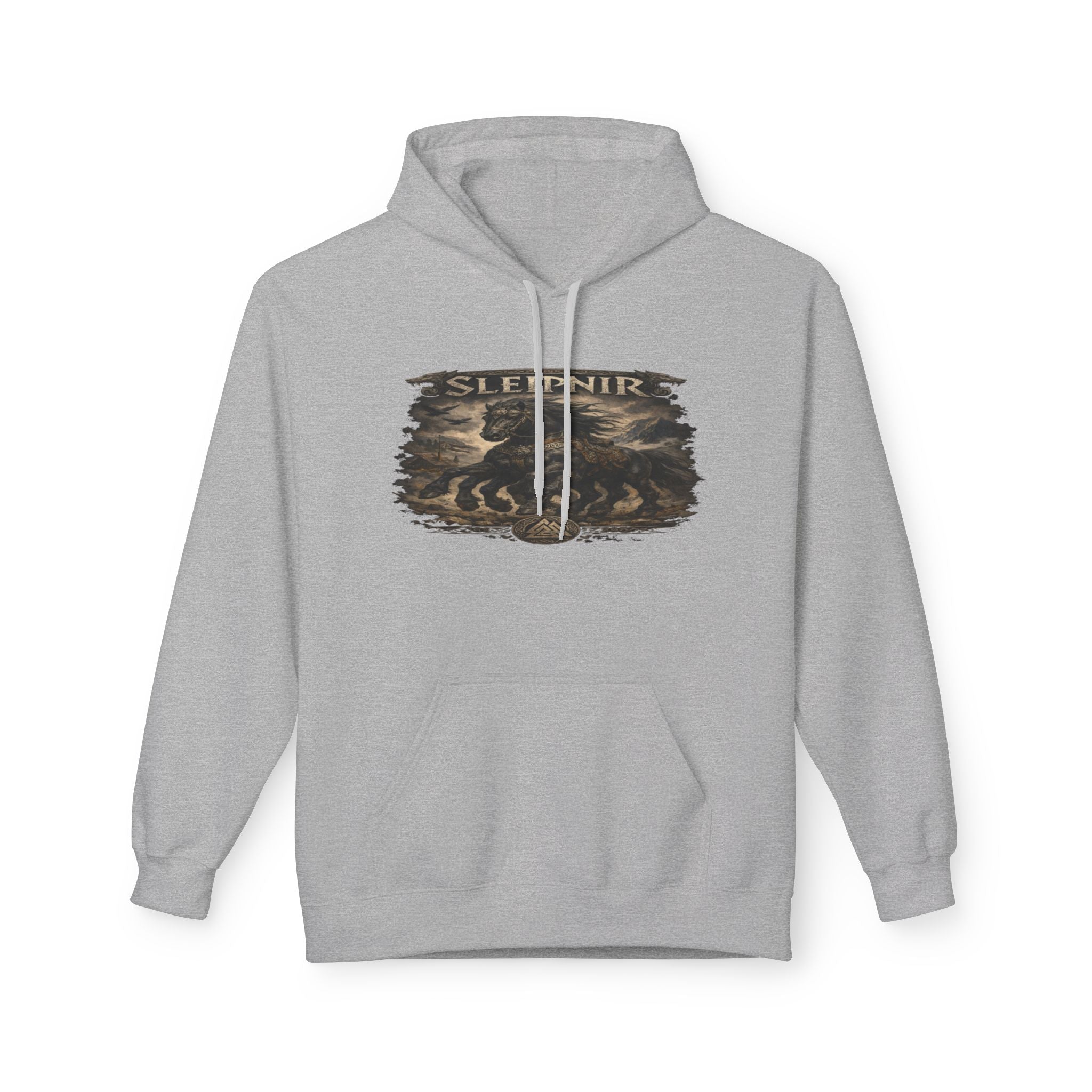 Sleipnir Viking Horse Hoodie — Norse Mythology Odin Sleipnir Graphic Sweatshirt